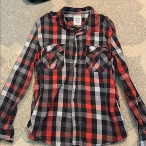 Plaid skater button down